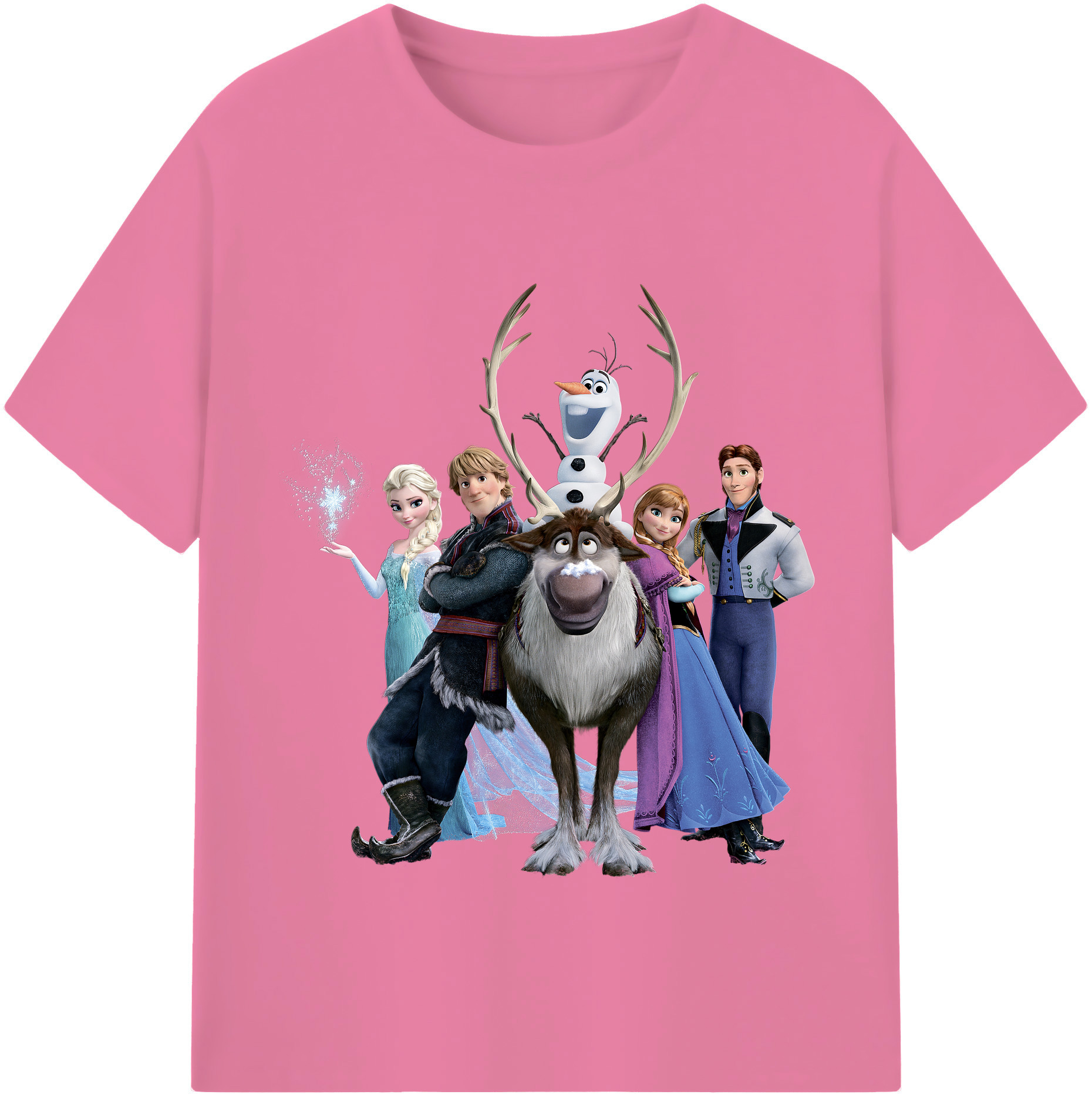 （画像用） アナと雪の女王 アンナ エルサ Frozen Anna Elsa 綿100％半袖Tシャツ（フロントプリント）